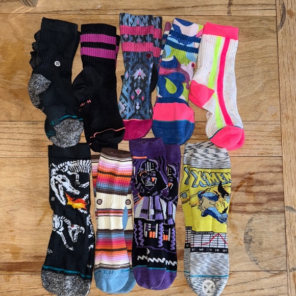 Kid’s Stance Sock Bundle! 10 pairs! 8 out of 9, were washed & never worn, M & L. - Picture 2 of 9